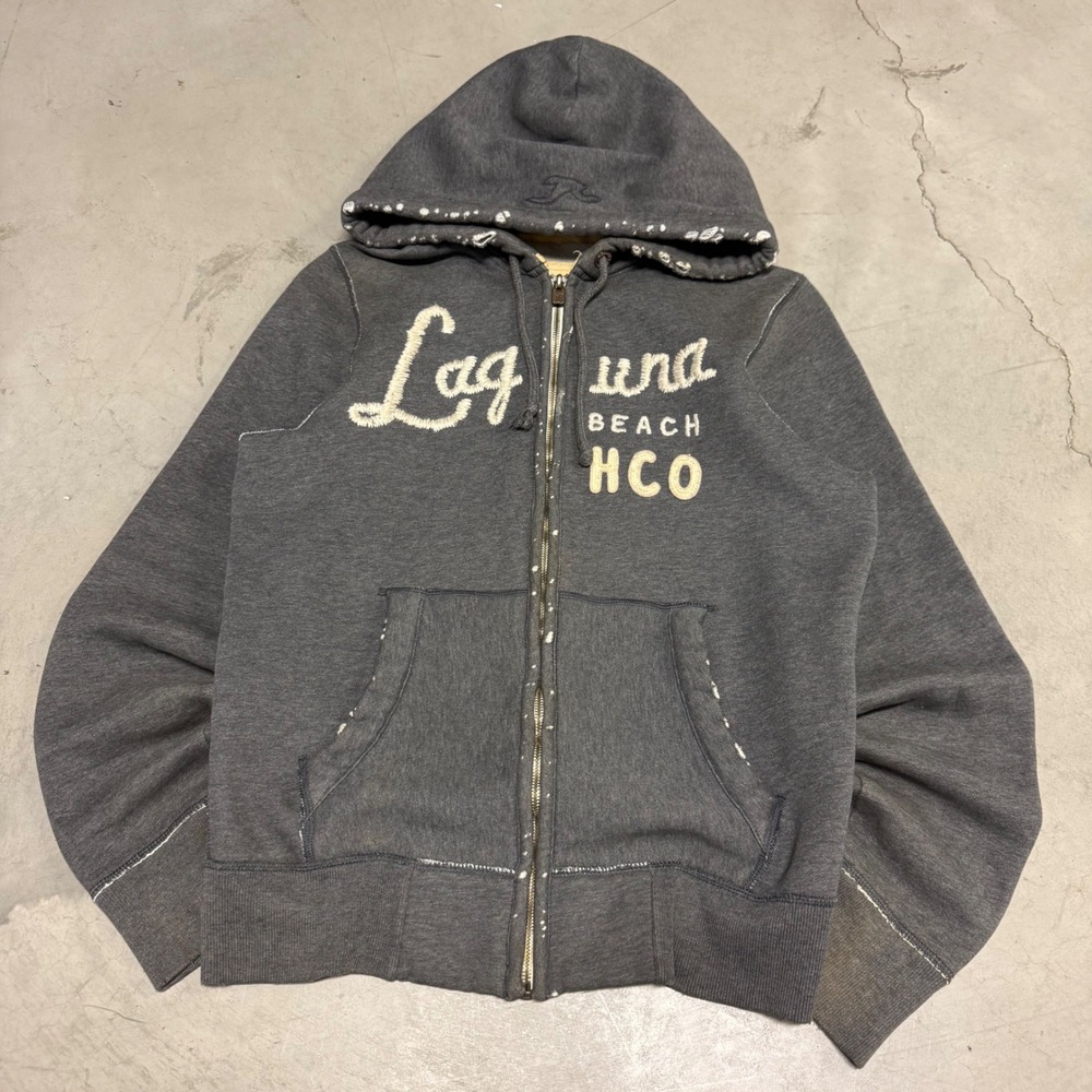 Vintage y2k Gray Hollister Zip Up Hoodie